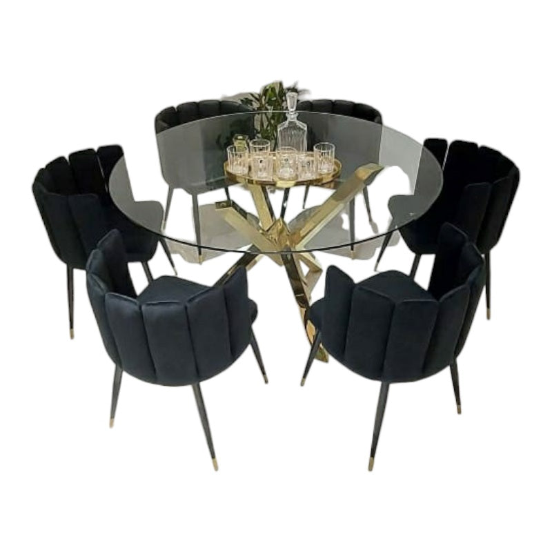 שולחן אוכל דיימונד-קוטר 160 ס"מ