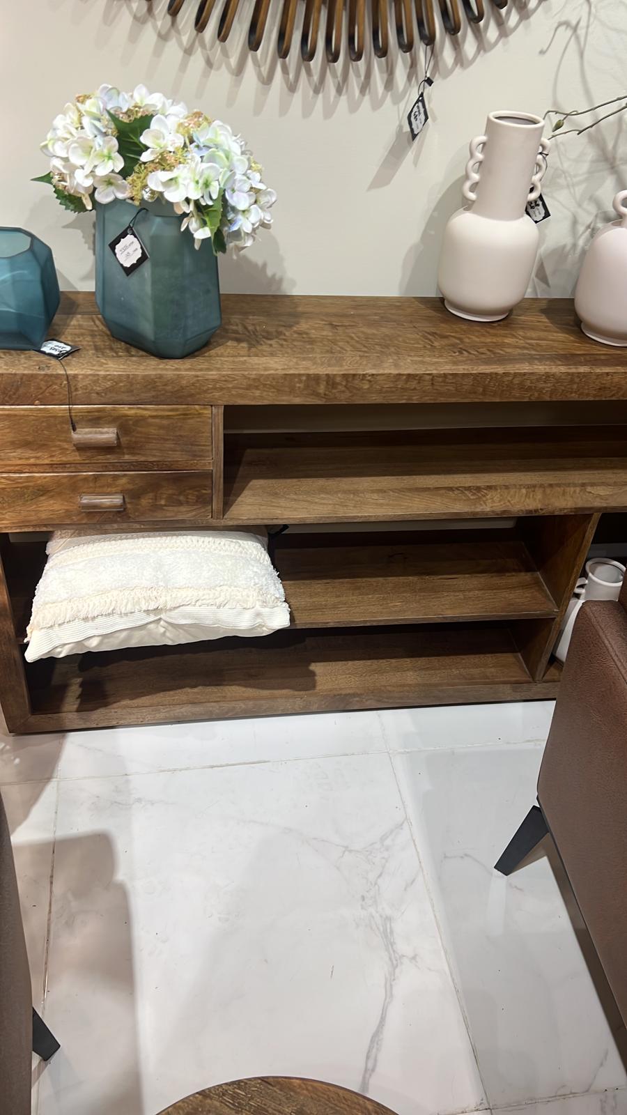 קונסולה עץ מלא 140 סמ