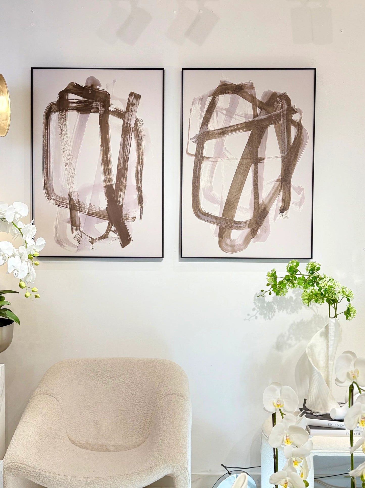 זוג תמונות קיר מופשטות