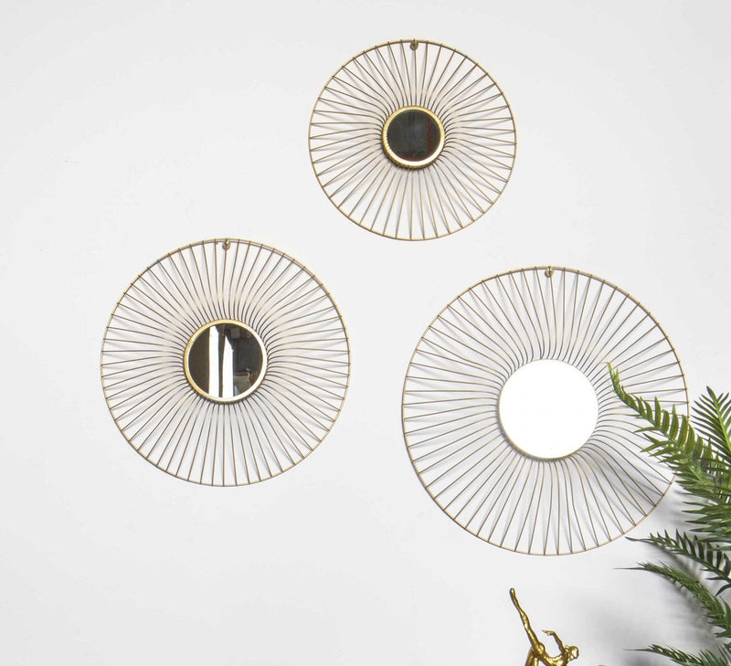 סט 3 מראות מתכת