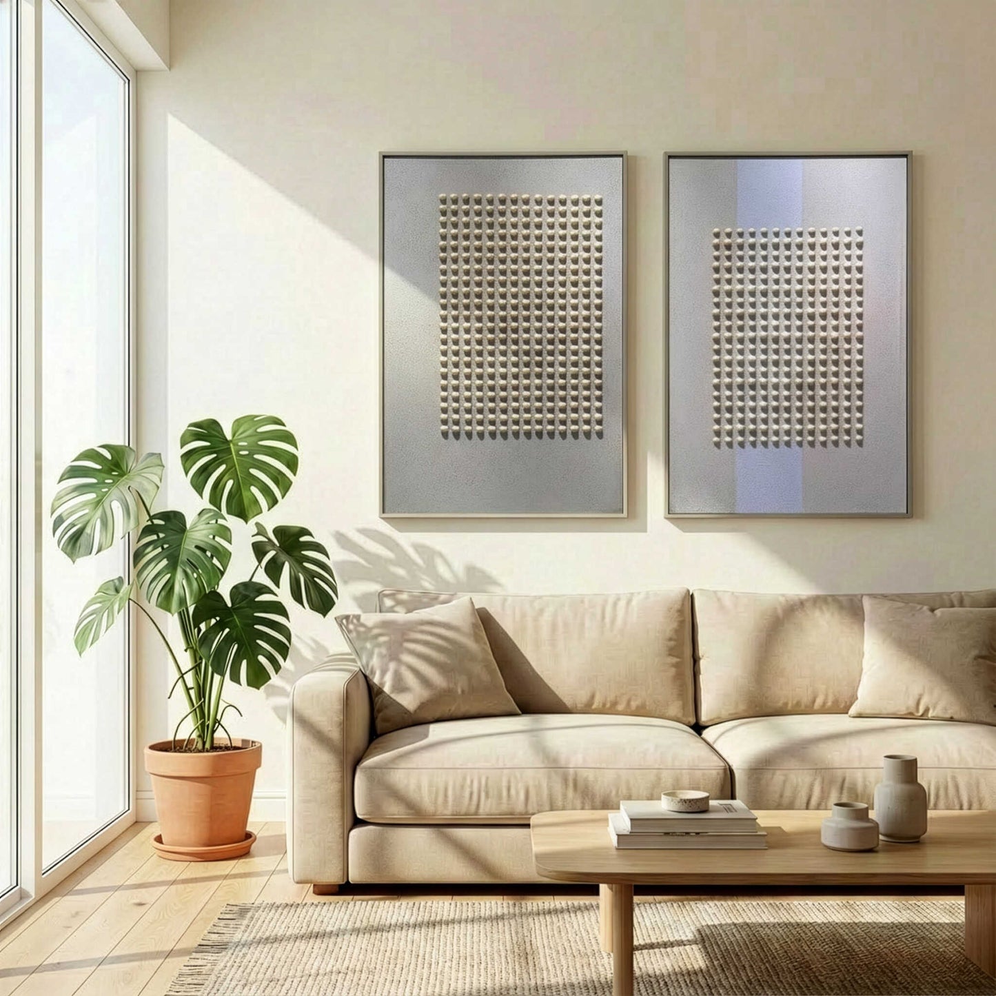 סט תמונות קיר מעוצבות בשילוב עץ