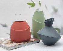 סט 3 אגרטלי טרקוטה בצבעים שונים