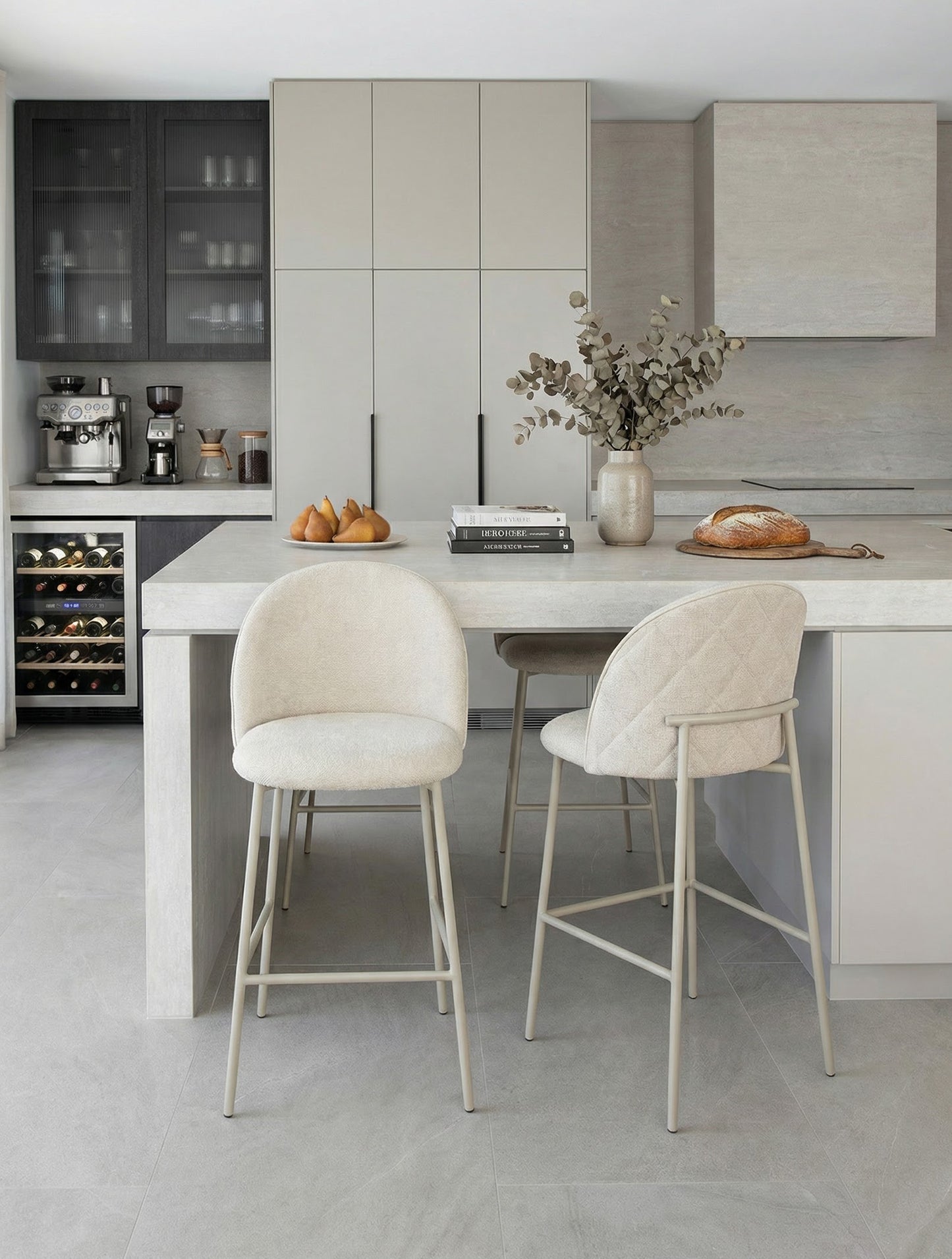 כיסא בר רגל לבנה ROYAL