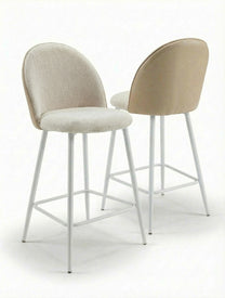 כיסא בר LUNA - כיסא בר מרופד לאי בגוון אבן