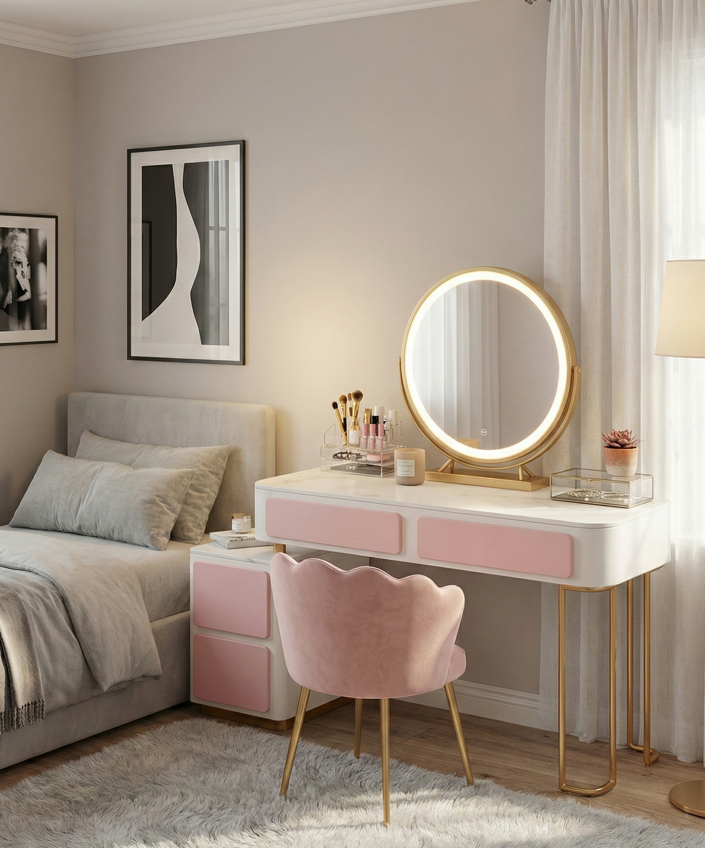 שידת איפור ורדה לילדות