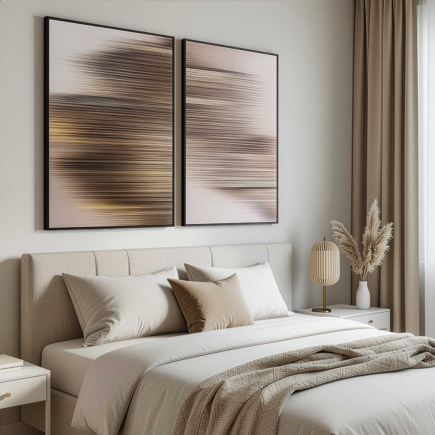 זוג תמונות בהדפסה על עץ