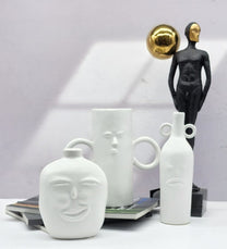 סט 3 אגרטלים לבנים פייס וואייט