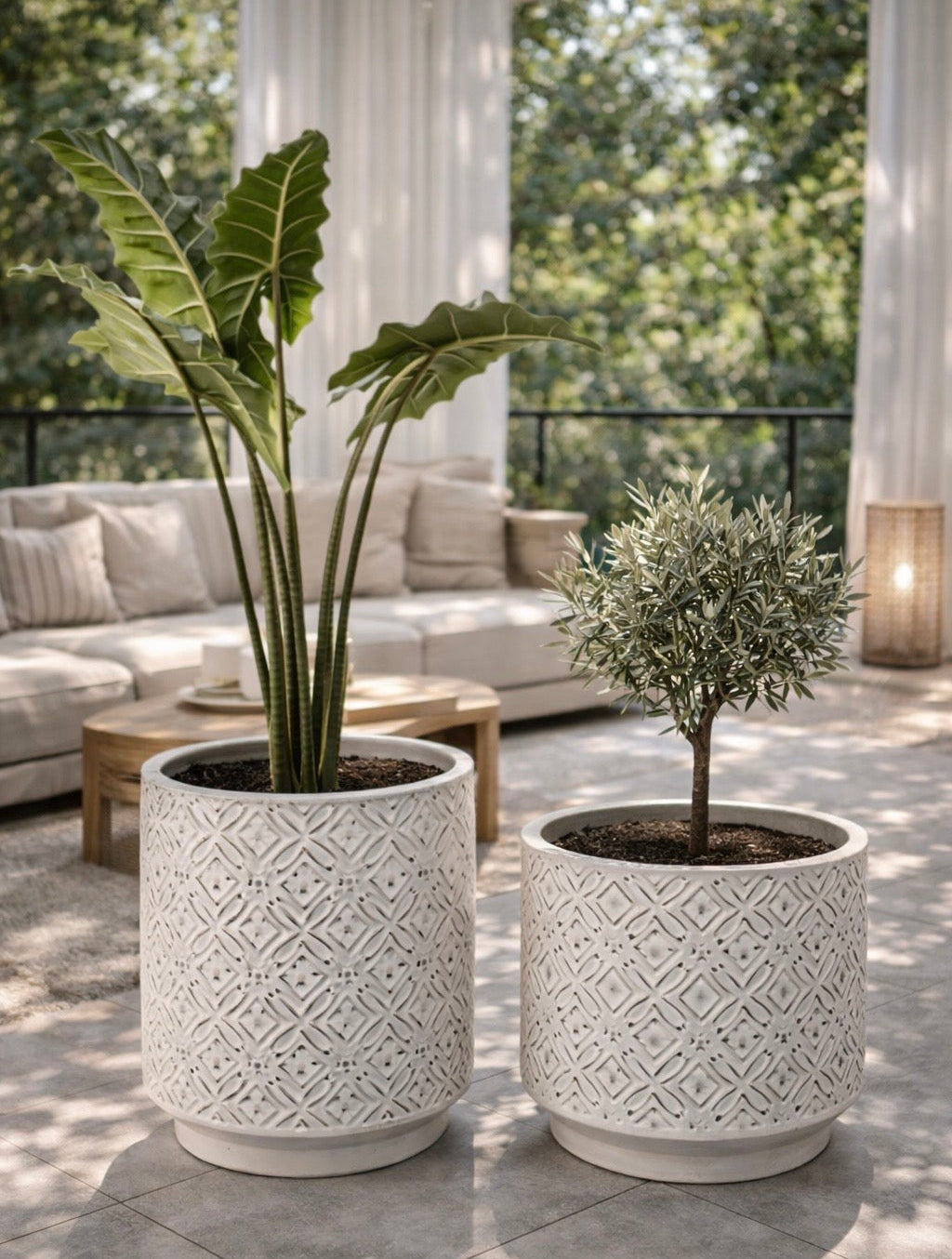 סט כדים דקורטיביים בעיטור גאומטרי מראה בוהו אלגנטי לבית