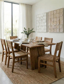 כסא עץ מלא ממוחזר