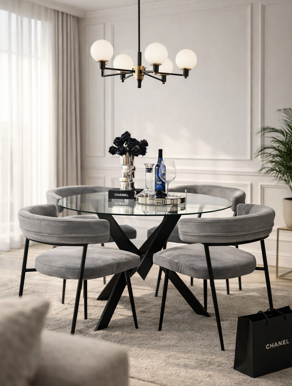 כסא פינת אוכל עלמא-אפור