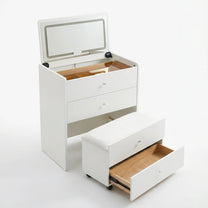 פינת איפור נסתרת חכמה עם אחסון