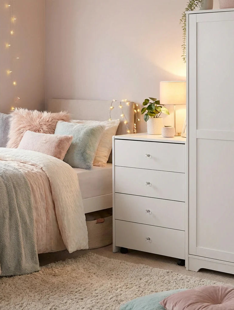 פינת איפור נסתרת חכמה עם אחסון