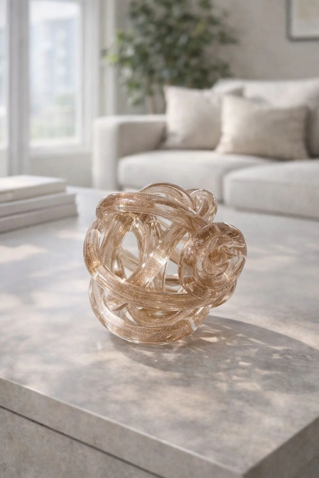 פסל קשר זכוכית נוצץ “Champagne Knot”
