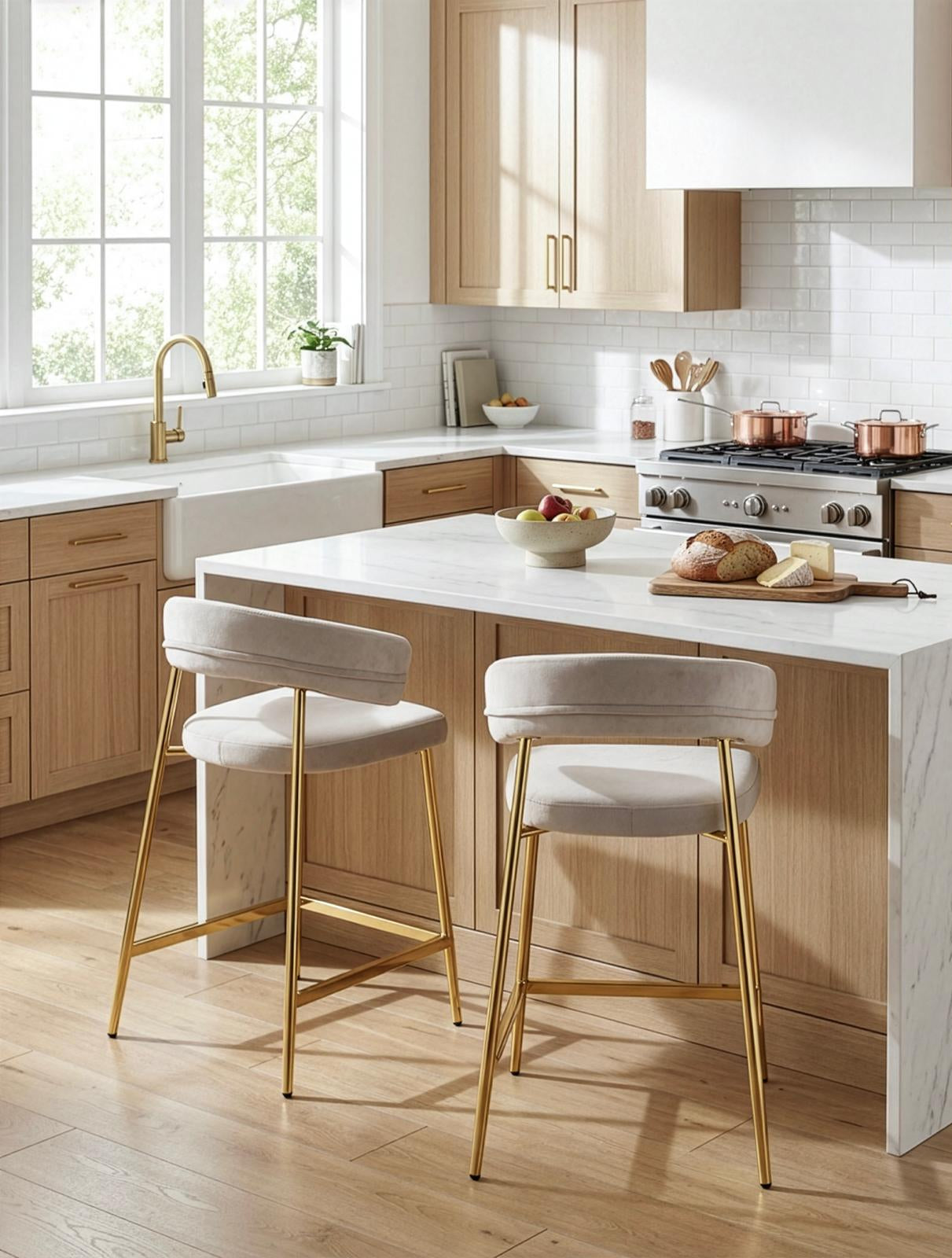 כיסא בר בצבע נס קפה