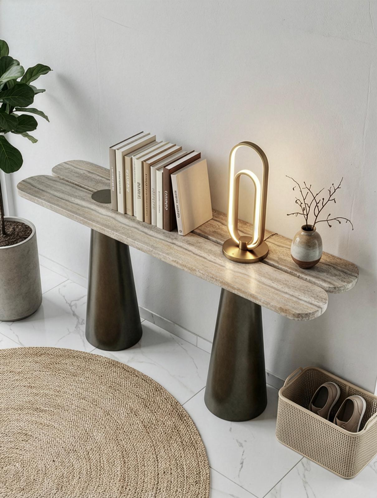 קונסולה יוקרתית שיש טרוורטין