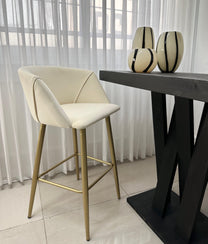 כיסא בר רגל זהב מוברש