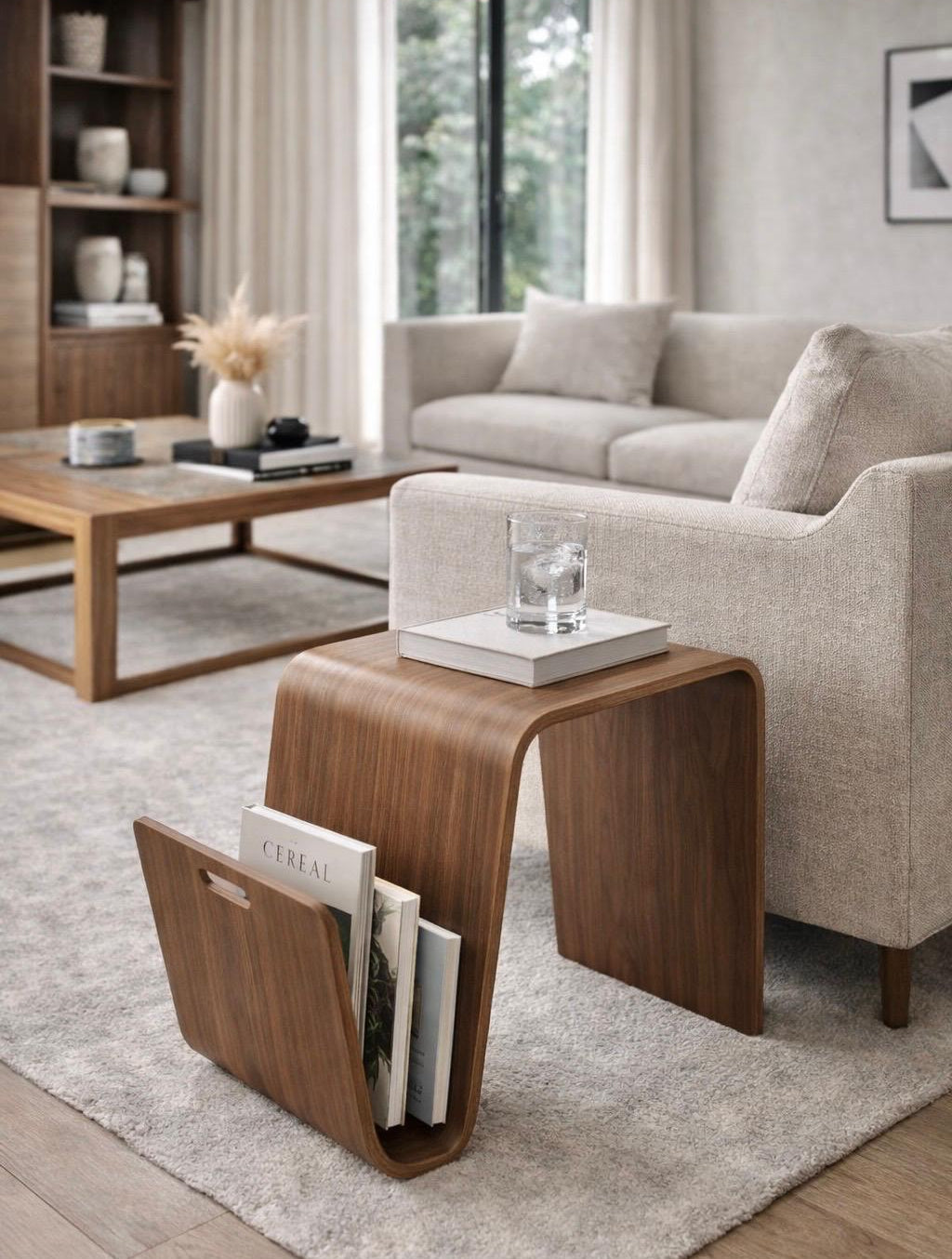 שולחן צד פורניר