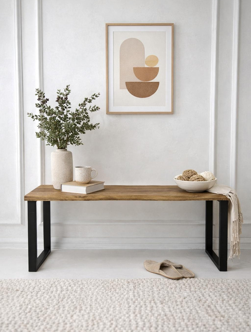 ספסל עץ מלא