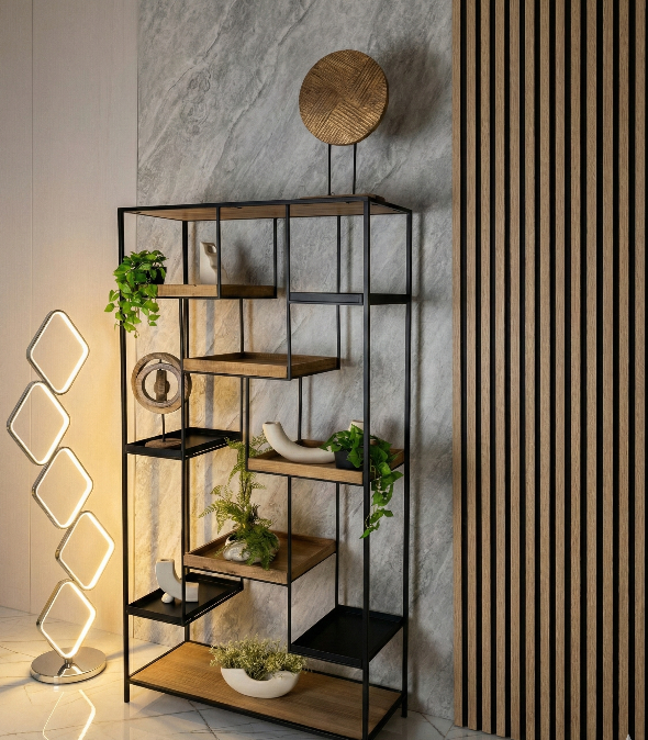 מדפי מתכת ועץ