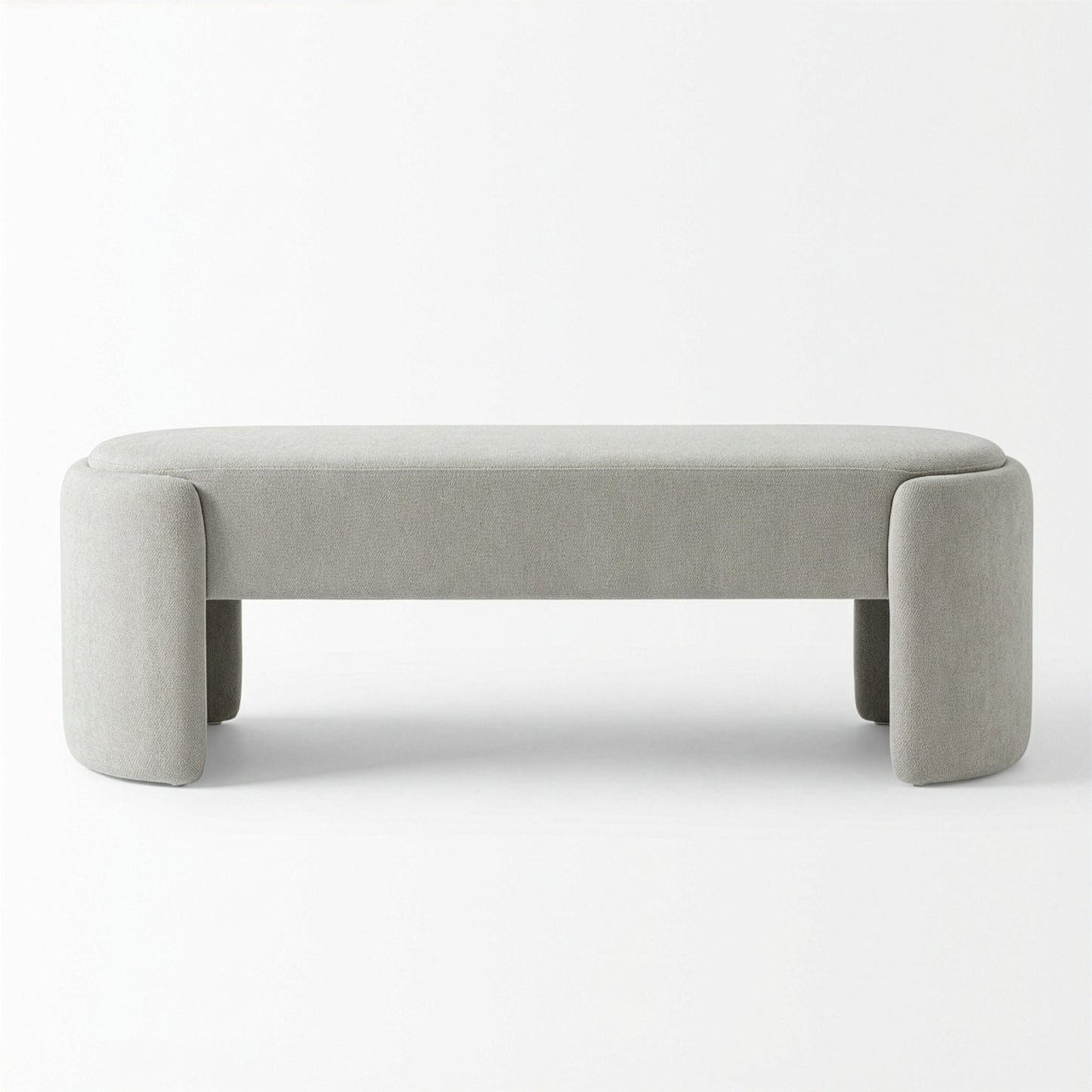 ספסל מרופד OVAL בצבע בז' אפרפר