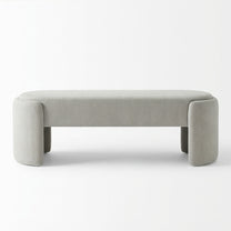 ספסל מרופד OVAL בצבע בז' אפרפר