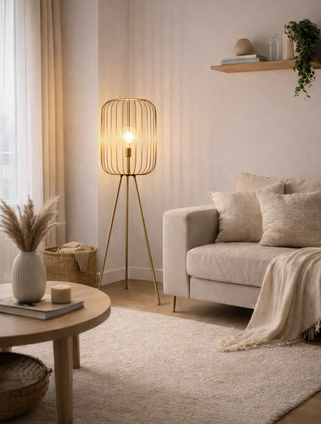 מנורת אוירה רצפתית לסלון