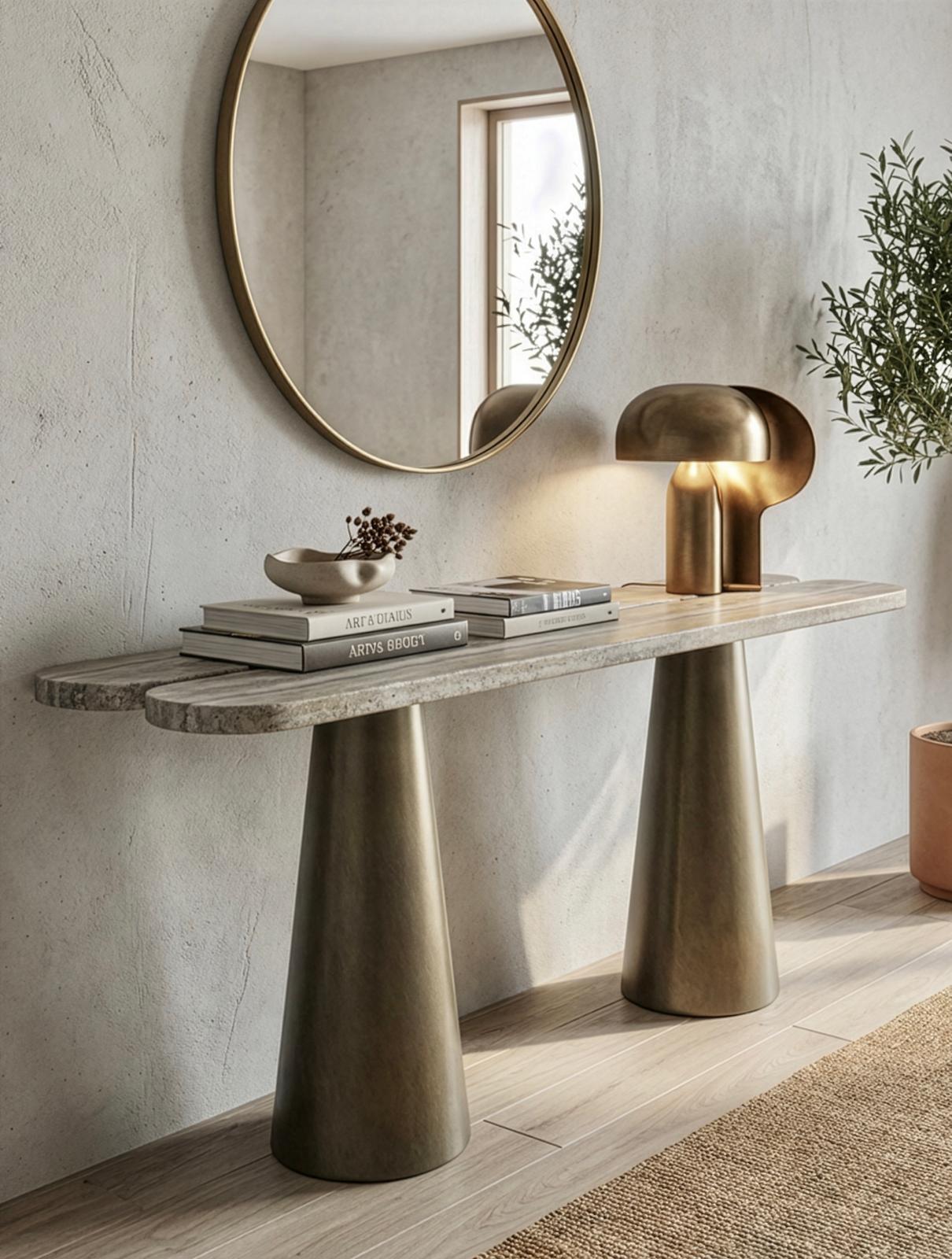 קונסולה דרנית שיש טרוורטין