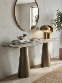 קונסולה דרנית שיש טרוורטין