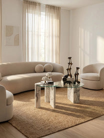 זוג שולחנות סלון דמוי שיש – אלגנטיות מודרנית במראה יוקרתי