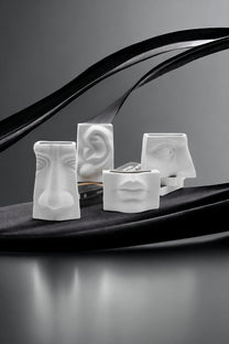 סט 4 אגרטלי פייס וואייט בצבע לבן