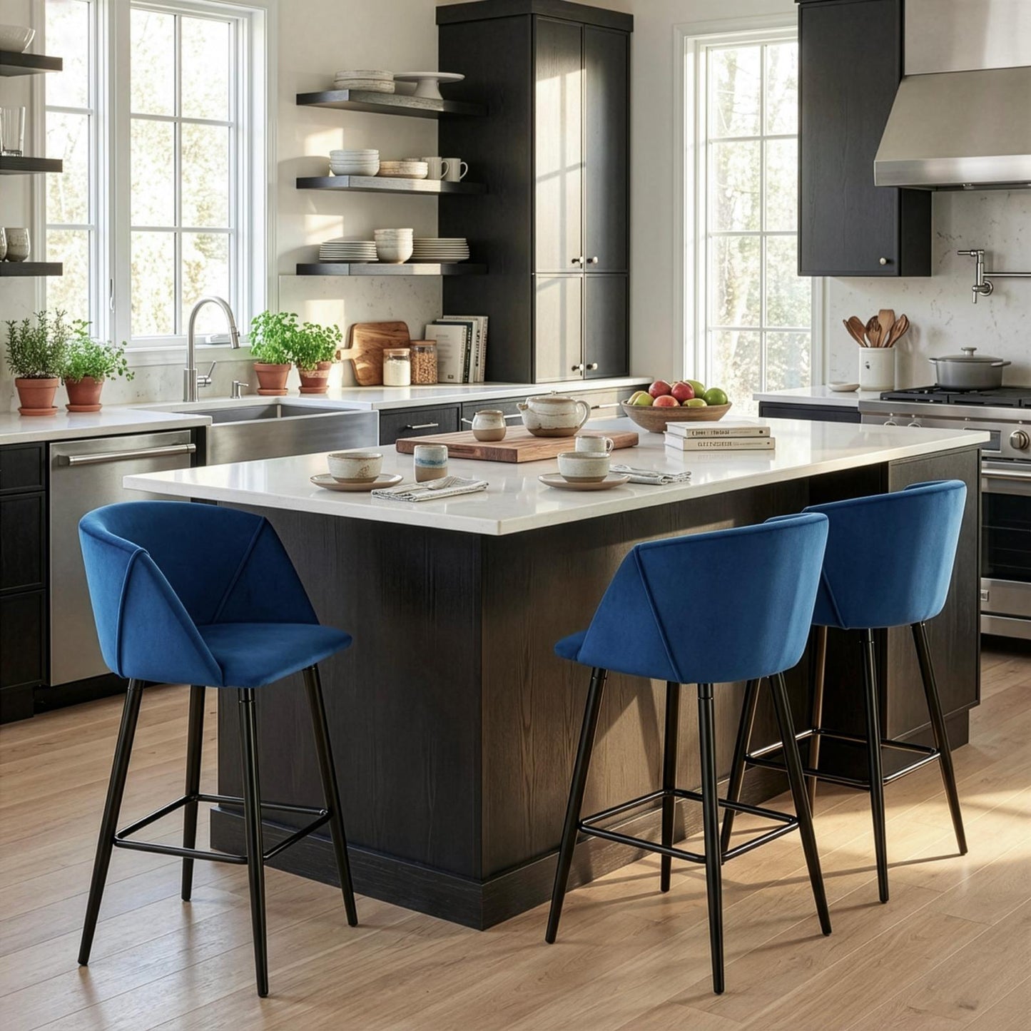 כיסא בר כחול