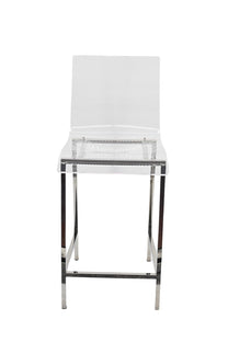 כסא בר שקוף- רגליים ניקל