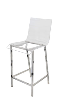 כסא בר שקוף- רגליים ניקל