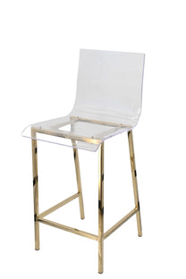 כסא בר שקוף-רגליים זהב