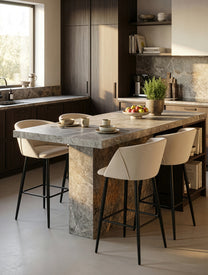 כיסא בר צבע אבן