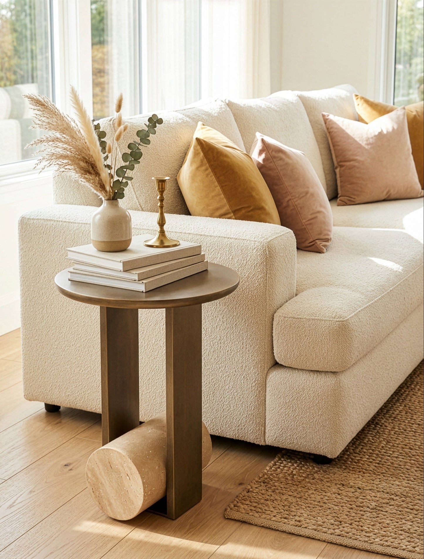 שלוחן צד עם שיש