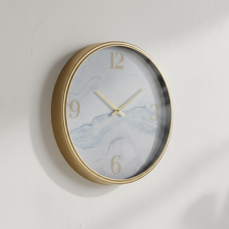 שעון קיר עדין מסגרת זהב