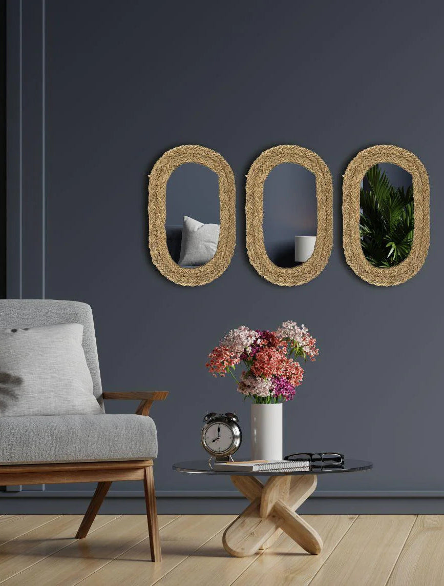 מראת קיר מעשב ים טבעי