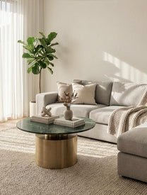 שולחן סלון משיש ומתכת – עיצוב יוקרתי עם נוכחות אלגנטית