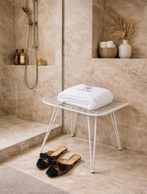 ספסל מתכת מעוצב - שמנת