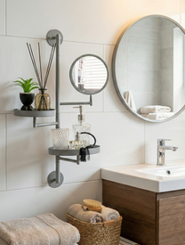 יחידת 2 מדפים ומראה - אפור