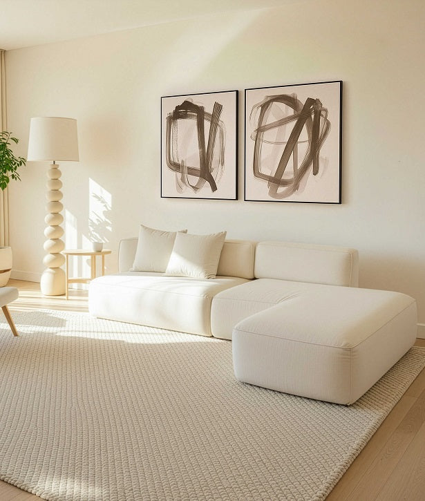 זוג תמונות קיר מופשטות