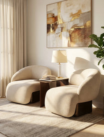 זוג כורסאות Eleanor בעיצוב מודרני עם קווים רכים ומבנה מעוגל