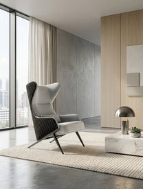 כורסת OSLO Black Back - כורסה נורדית מעוצבת עם גב כהה וריפוד בהיר