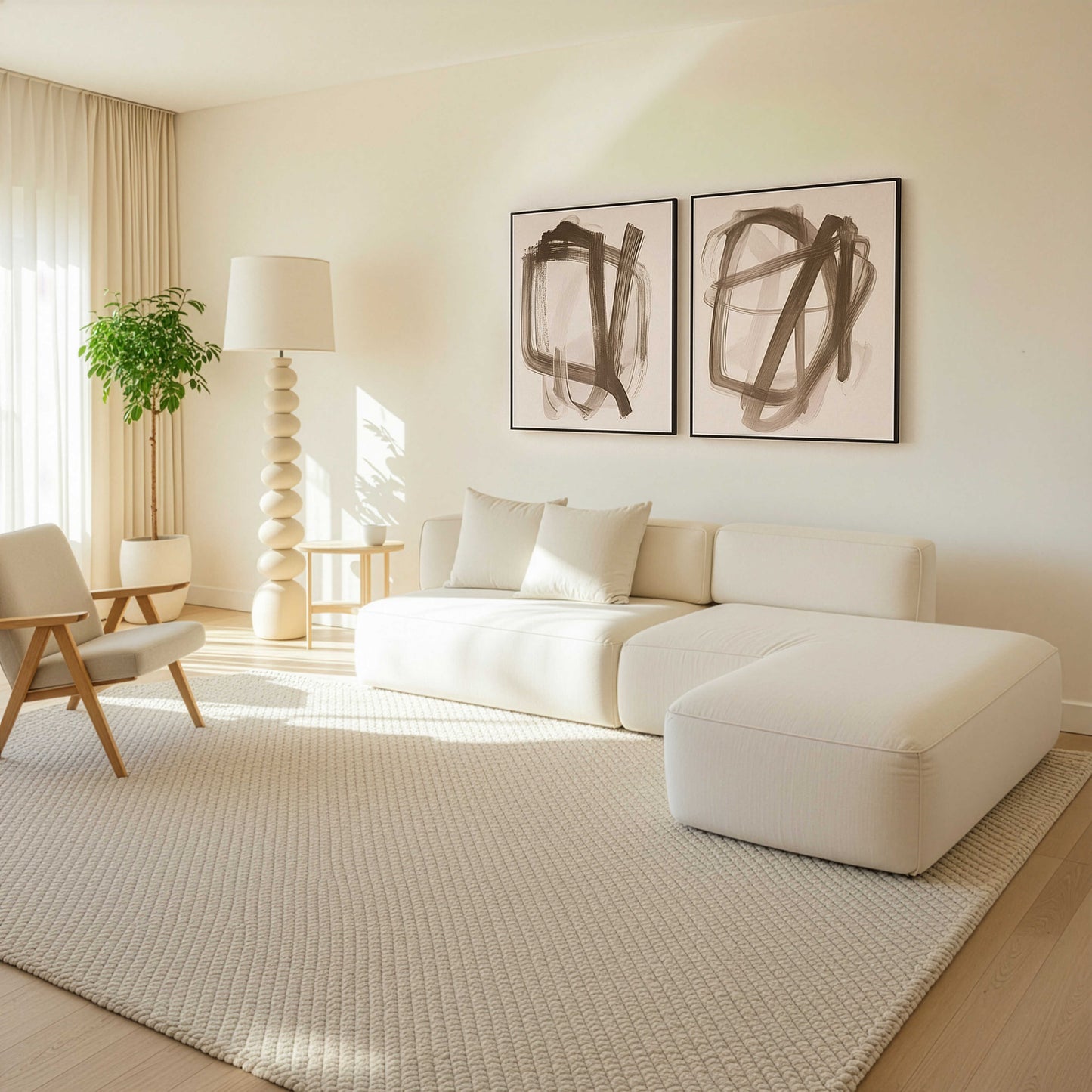 זוג תמונות קיר מופשטות