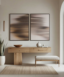 זוג תמונות בהדפסה על עץ