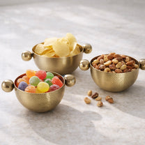 קערות לפיצוחים ולנשנושים מנירוסטה בגימור זהב 