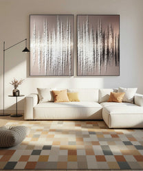 זוג תמונות קיר לסלון אבסטרקטיות