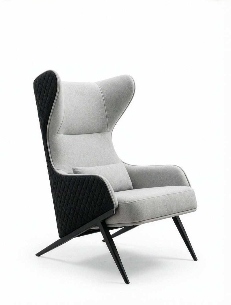 כורסת OSLO Black Back - כורסה נורדית מעוצבת עם גב כהה וריפוד בהיר